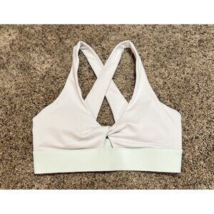 Fabletics Oasis Twist Medium Impact Sports Bra ~ Size M ~ White/Green